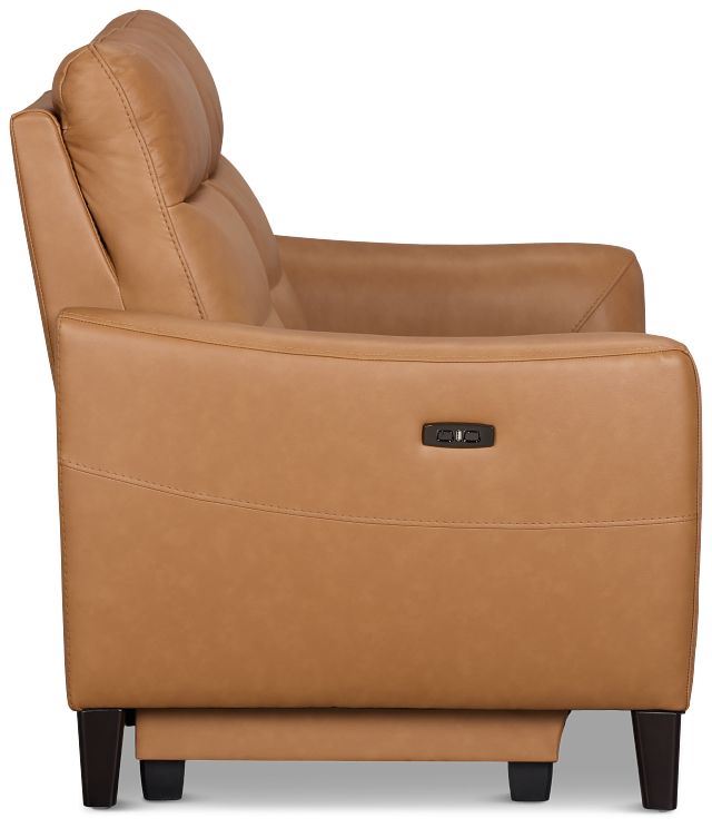Keaton Brown Lthr/vinyl Power Reclining Loveseat W/ Power Headrest