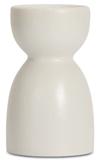 Olea White Small Candle Holder