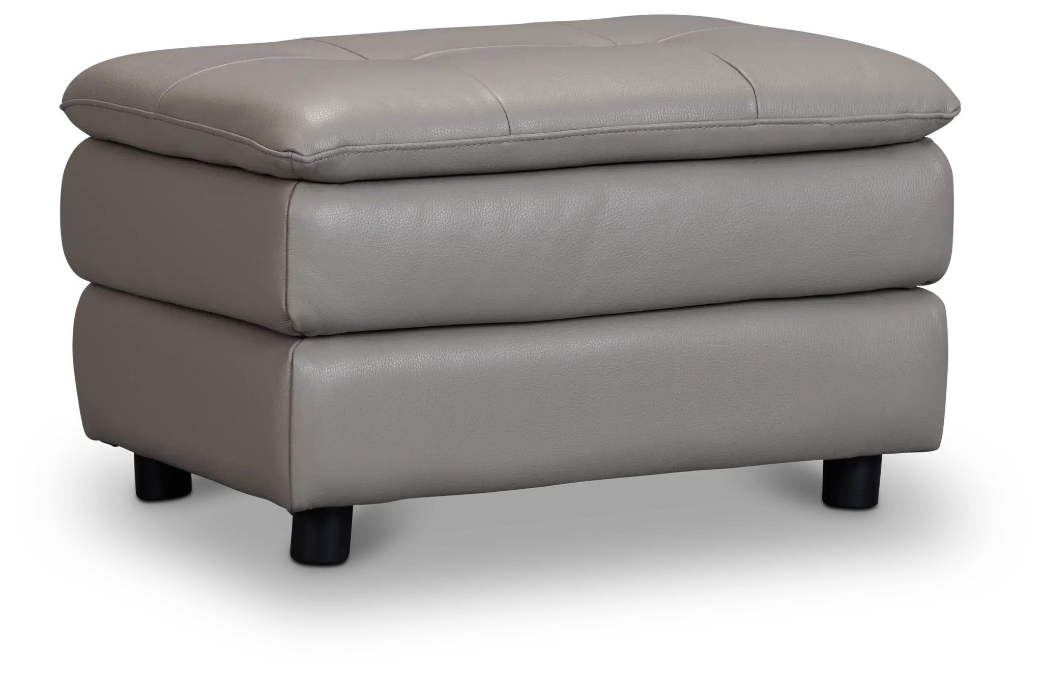 Rowan Gray Leather Ottoman Rowan Gray Leather Ottoman