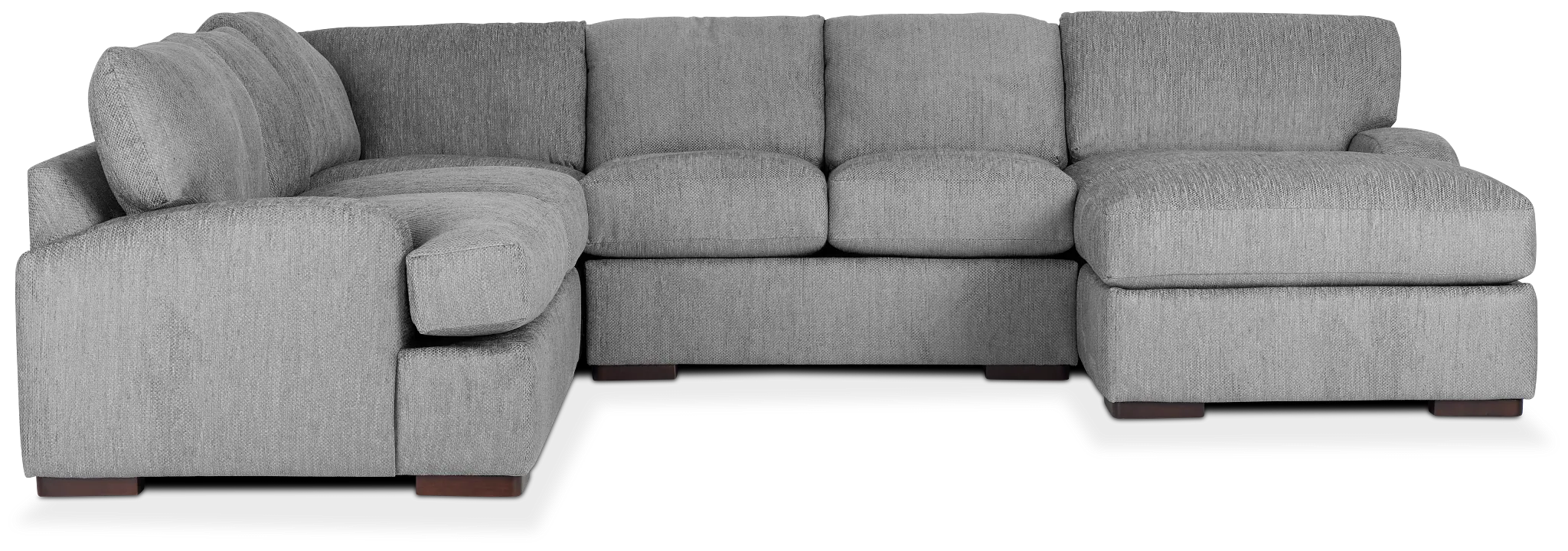 Alpha Light Gray Fabric Medium Right Chaise Sectional