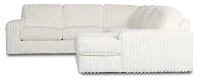 Teddy White Fabric Medium Right Chaise Sectional
