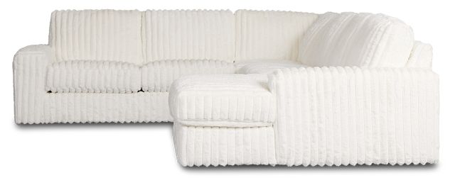 Teddy White Fabric Medium Right Chaise Sectional