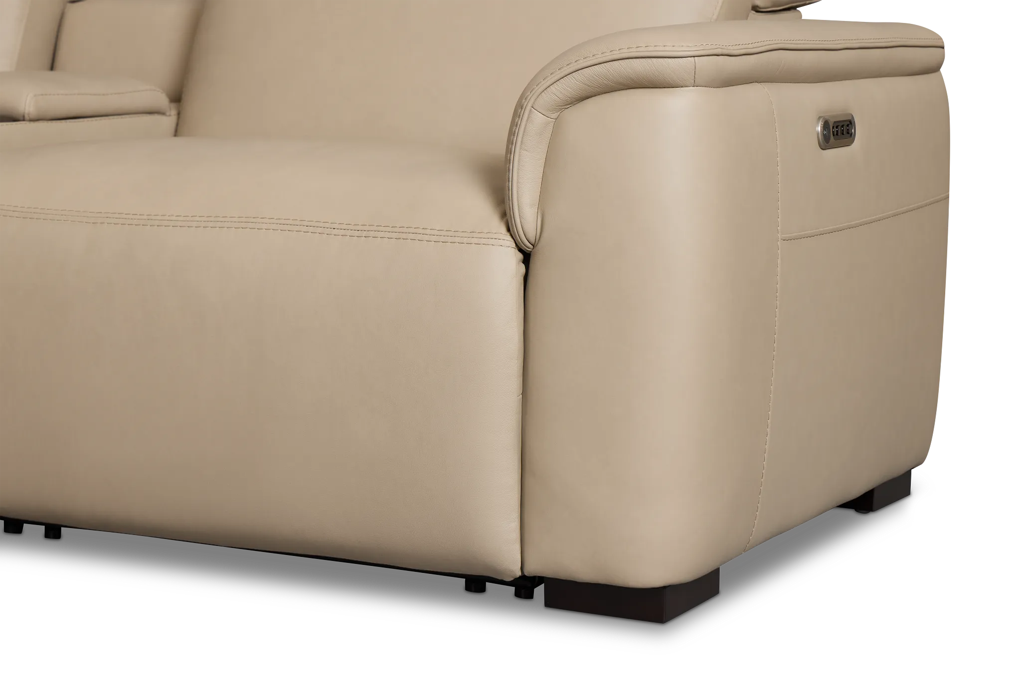 Flexsteel Brodie Taupe Lthr/vinyl Medium Dual Power 2-arm Reclining Sectional