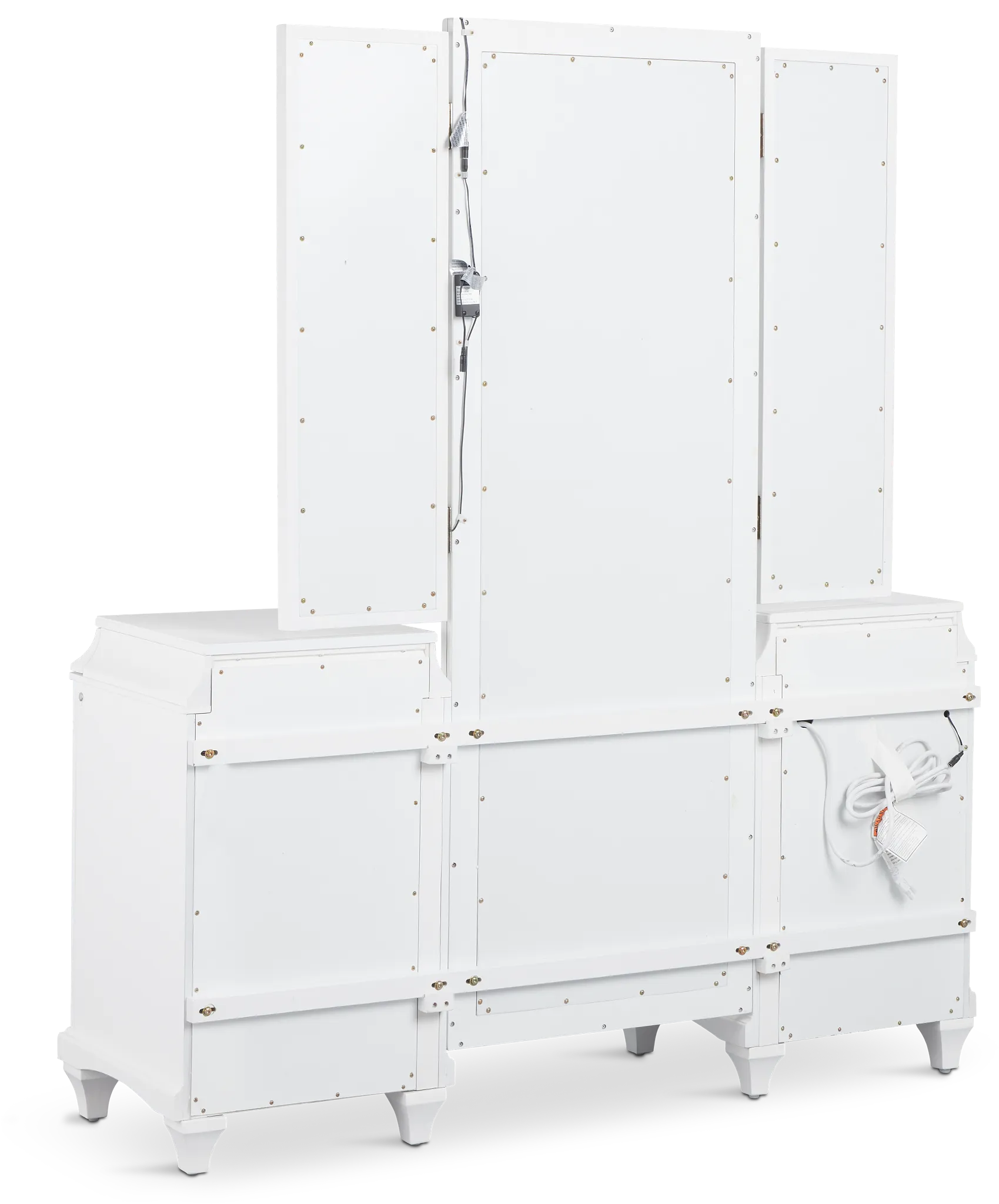 Milan White Vanity & Mirror