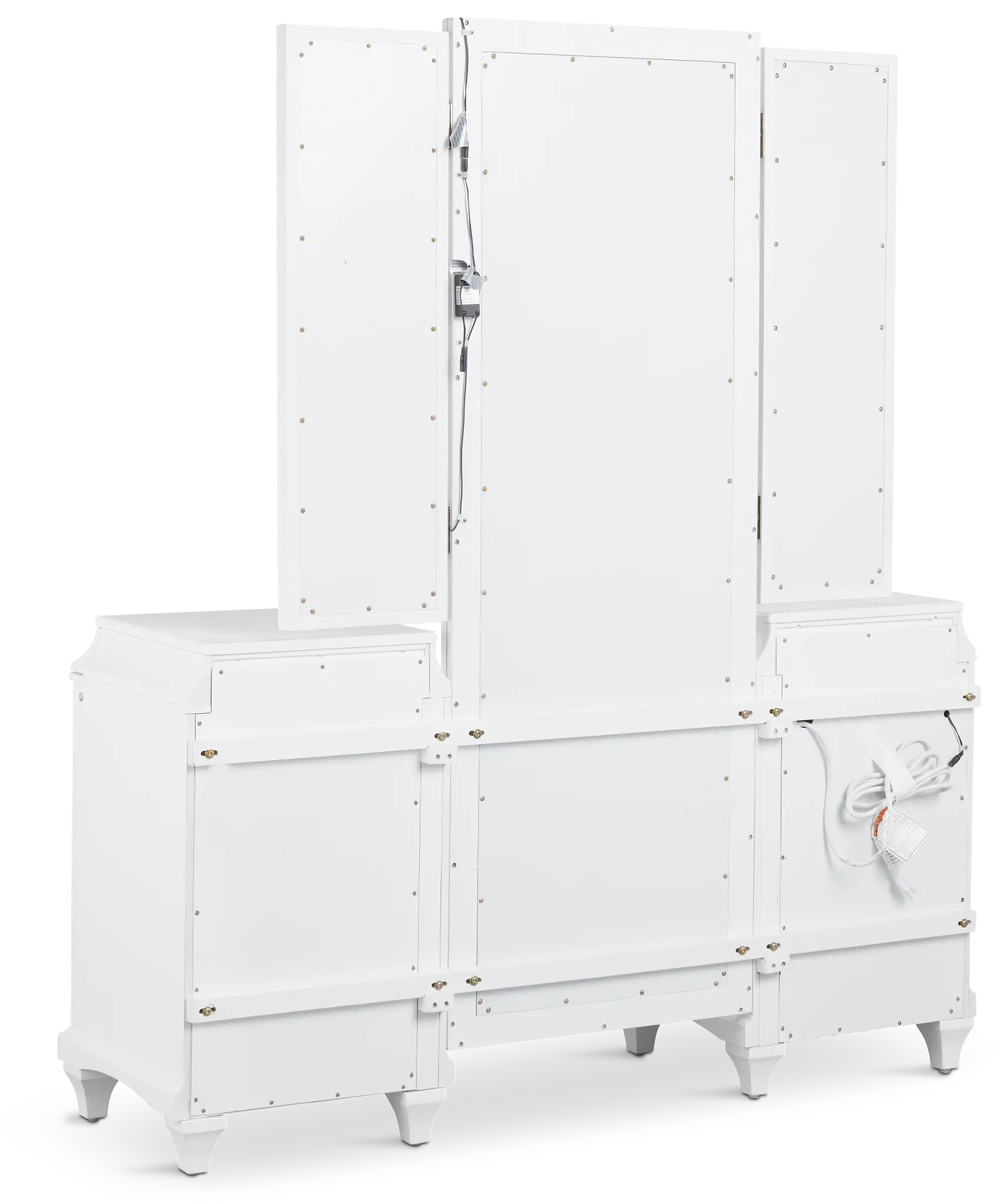 Milan White Vanity & Mirror Milan White Vanity & Mirror