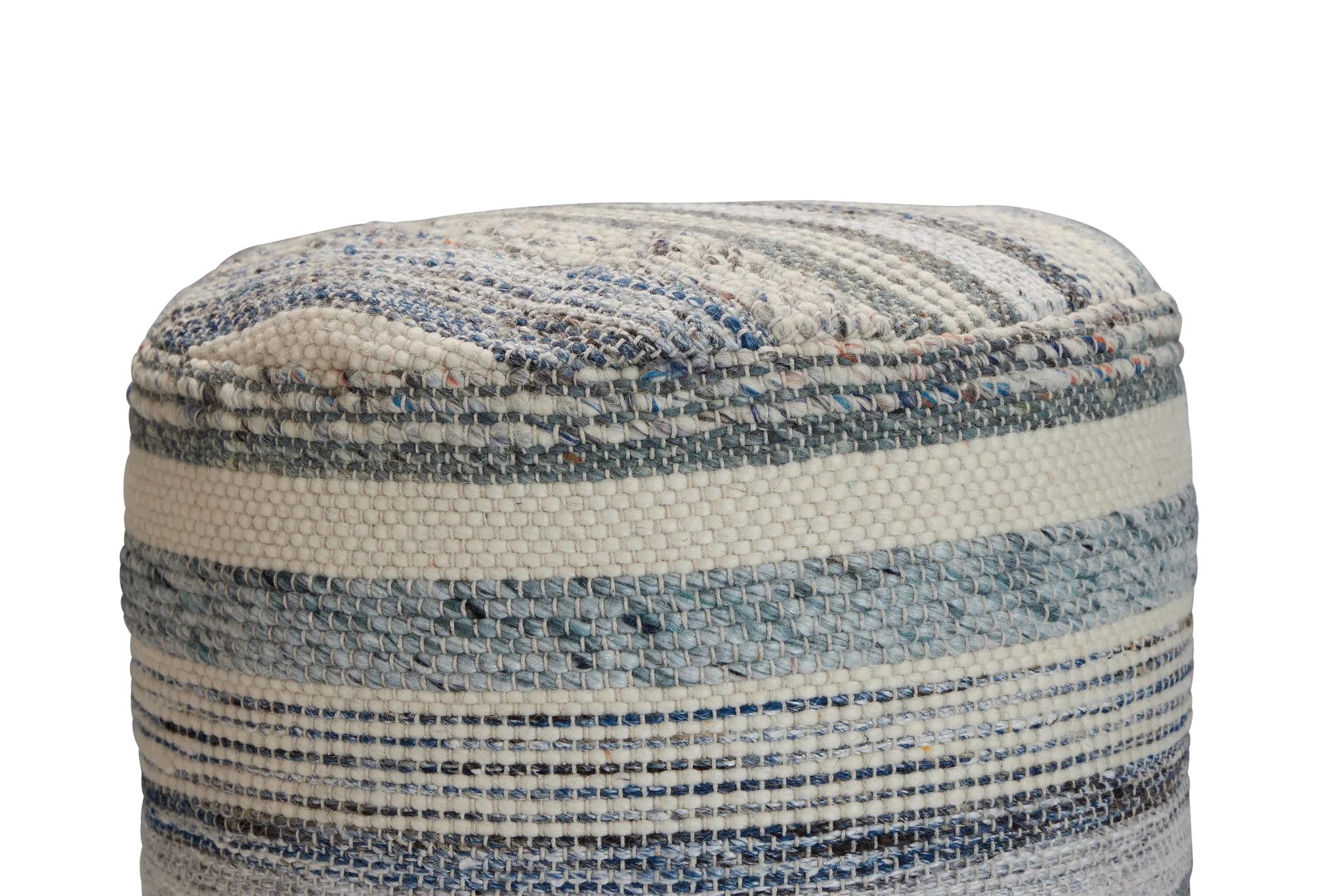 Ellian Blue Round Accent Pouf