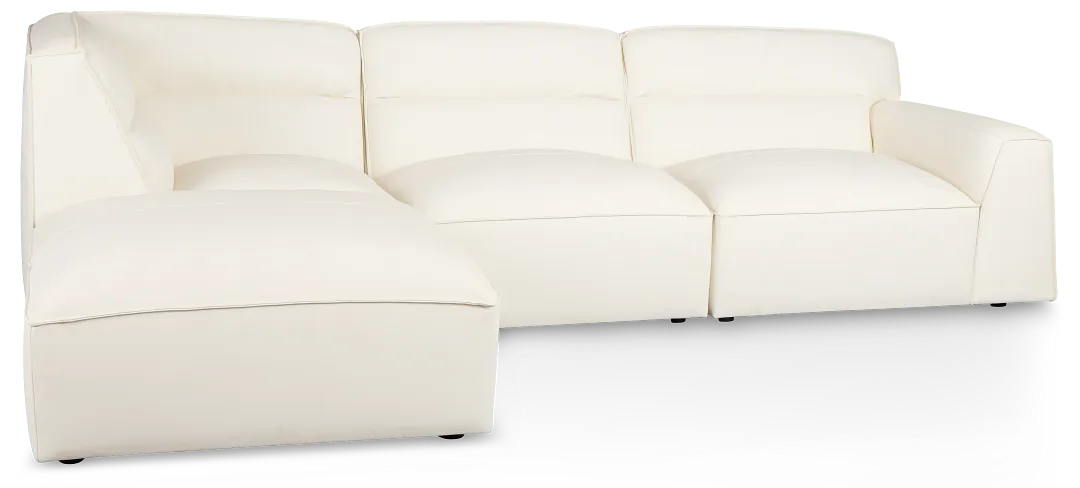 Blanca White Leather 4-piece Bumper Sectional