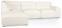 Blanca White Leather 4-piece Bumper Sectional
