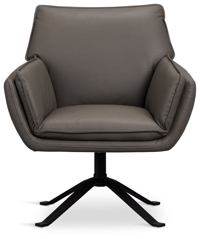 Farley Dark Gray Micro Swivel Accent Chair