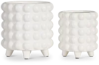 Cappi White Set Of 2 Planter