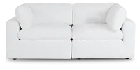 Grant White Fabric 2-piece Modular Sofa
