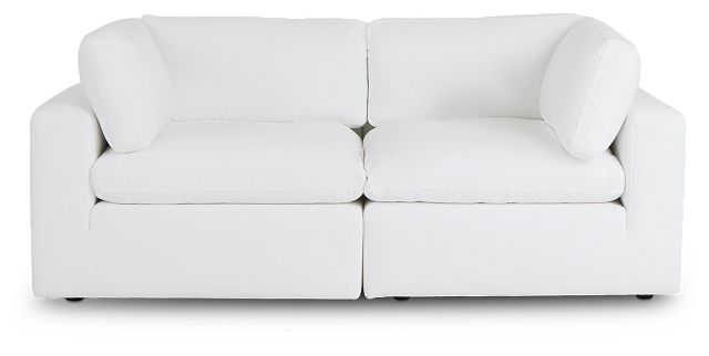Grant White Fabric 2-piece Modular Sofa