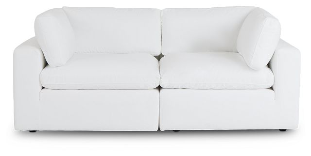 Grant White Fabric 2 Piece Modular Sofa