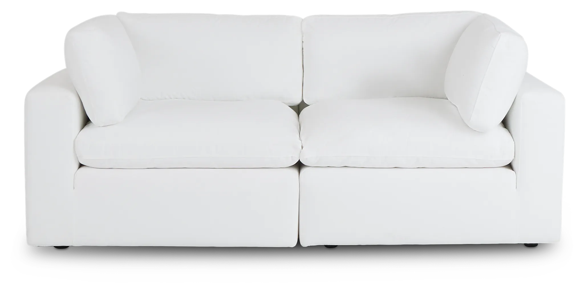Grant White Fabric 2-piece Modular Sofa