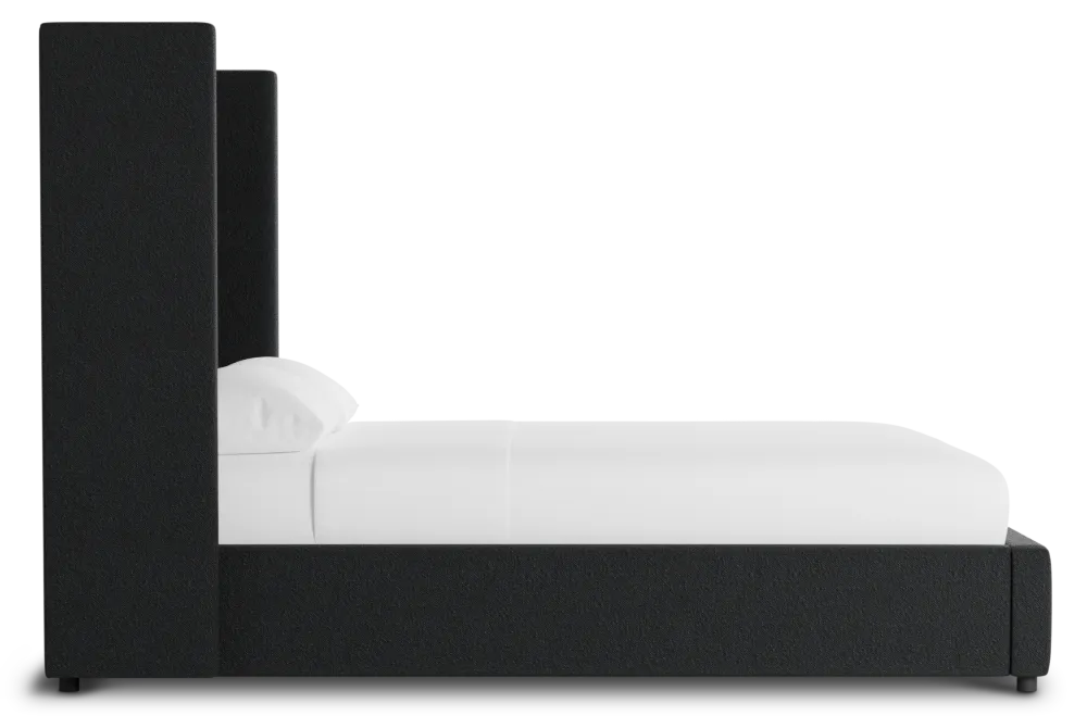 Captiva Elite Black 60" Upholstered Shelter Bed