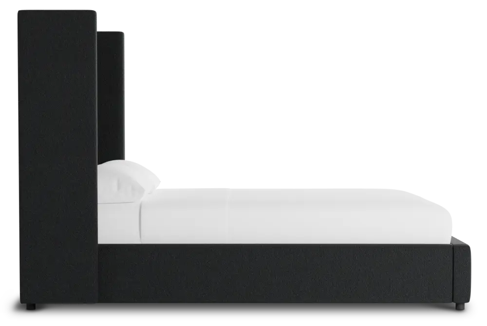 Captiva Elite Black 60" Upholstered Shelter Bed Captiva Elite Black 60" Upholstered Shelter Bed