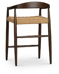 Santorini Dark Tone Curved 24" Woven Barstool