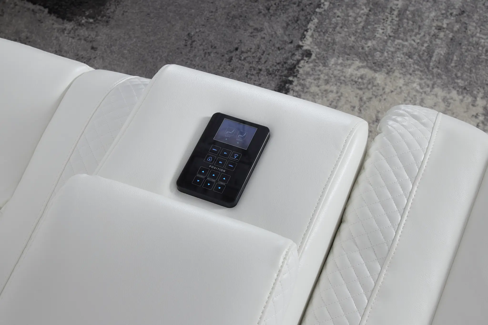 Troy White Micro Left Console Love Reclining Sectional Troy White Micro Left Console Love Reclining Sectional
