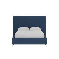 Grayton Revenue Dark Blue 54" Upholstered Platform Bed