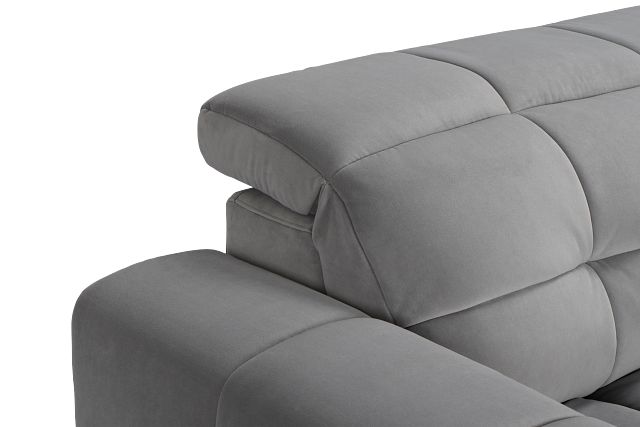 Gemma Light Gray Velvet Power Reclining Sofa