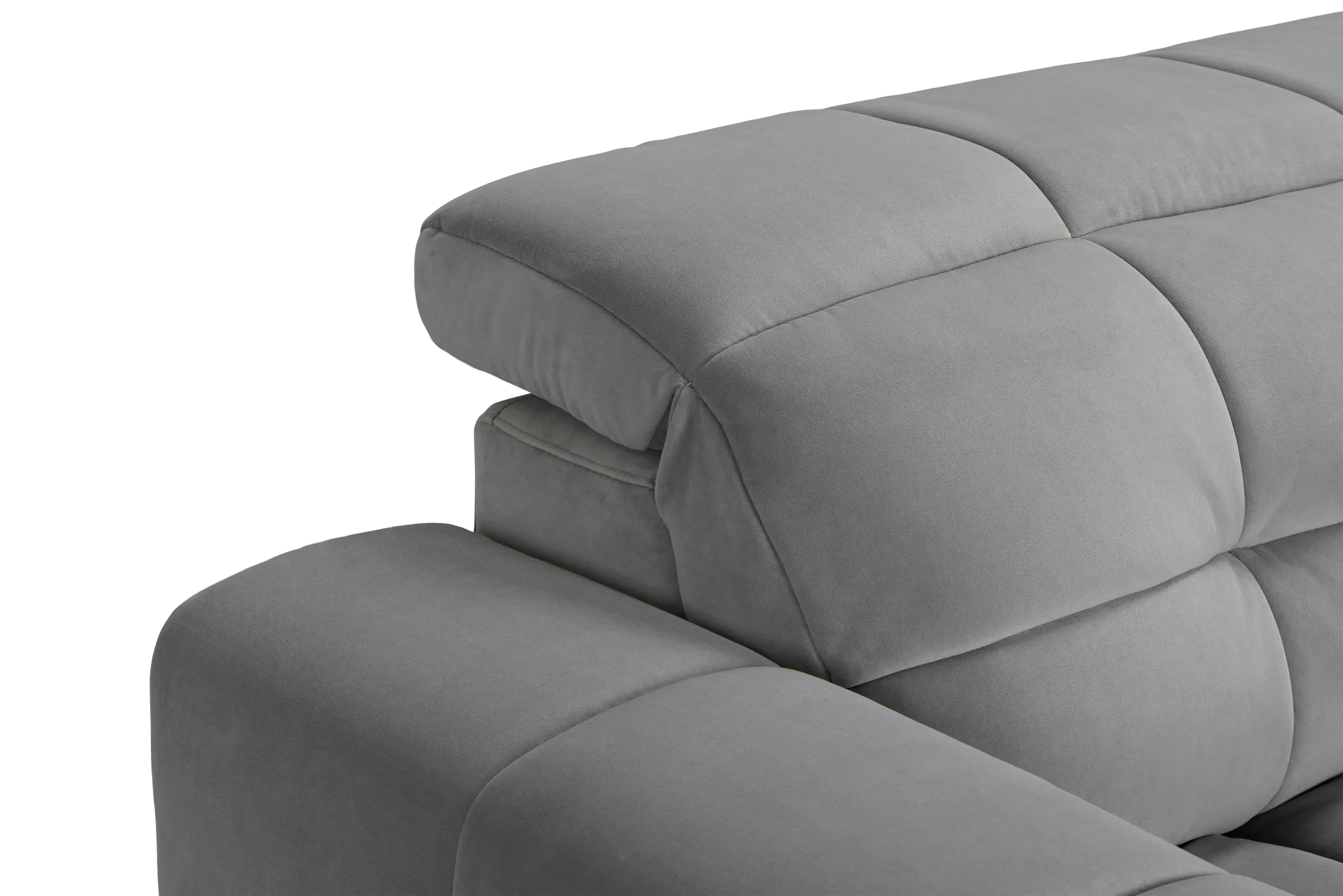 Gemma Light Gray Velvet Power Reclining Sofa