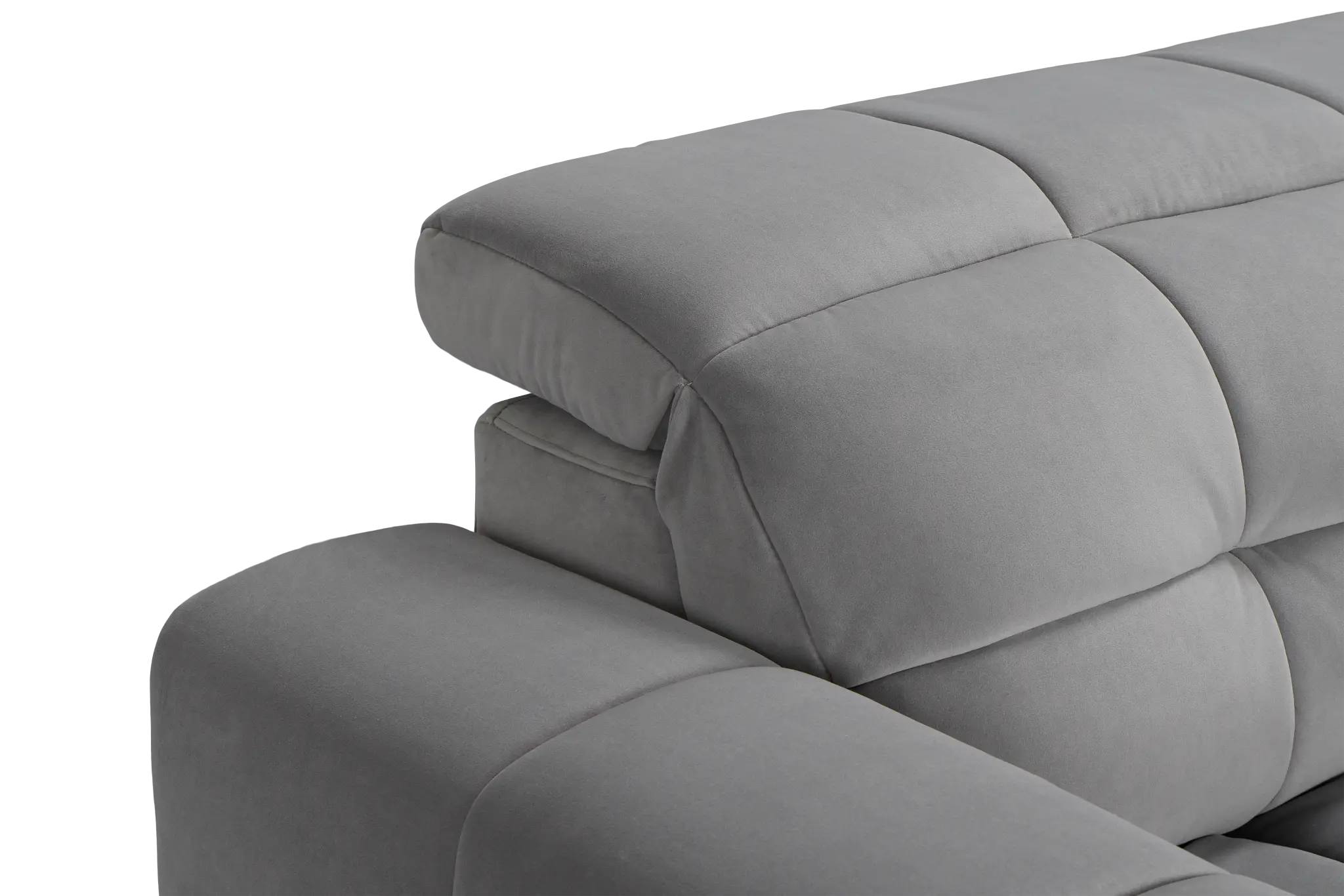 Gemma Light Gray Velvet Power Reclining Sofa Gemma Light Gray Velvet Power Reclining Sofa