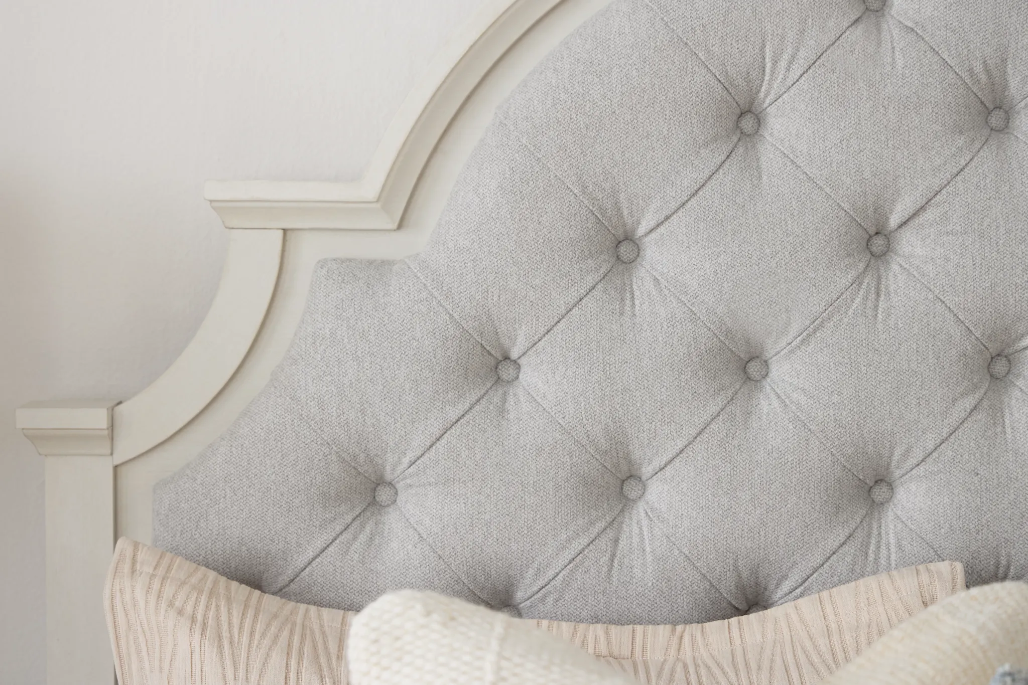 Charlotte White Uph Panel Bed