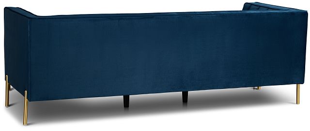 Bella Dark Blue Velvet Right Chaise Sectional