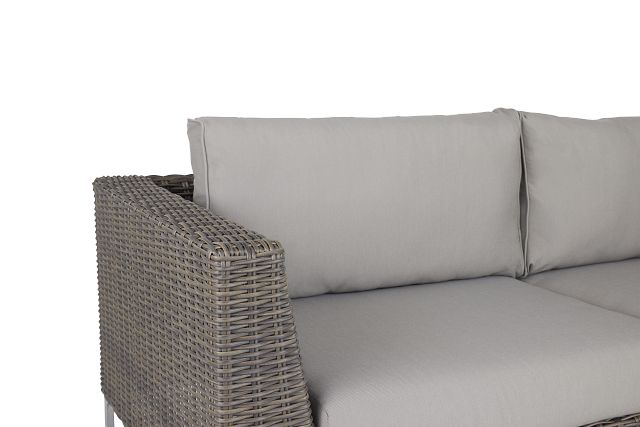 Tulum Gray Woven Sofa W/ 2 Cushions