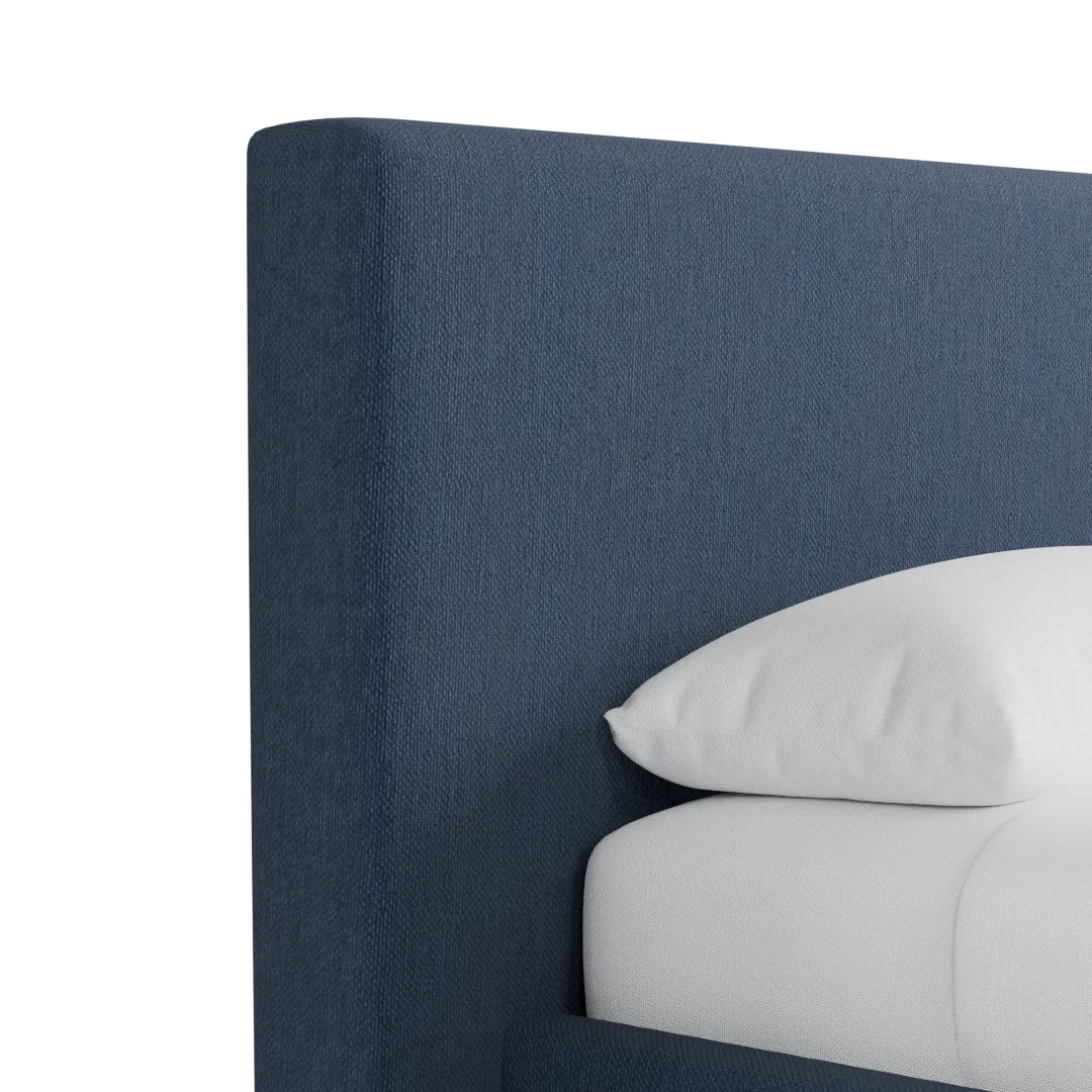 Grayton Revenue Dark Blue 44" Upholstered Platform Bed