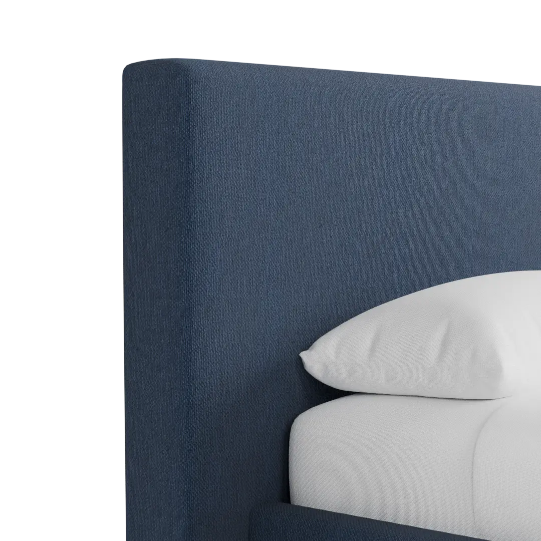 Grayton Revenue Dark Blue 44" Upholstered Platform Bed Grayton Revenue Dark Blue 44" Upholstered Platform Bed