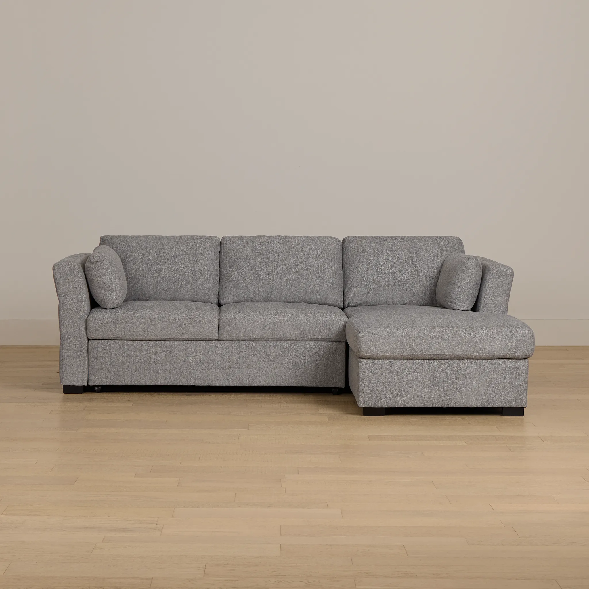 Amber Dark Gray Fabric Small Right Chaise Storage Sleeper Sectional