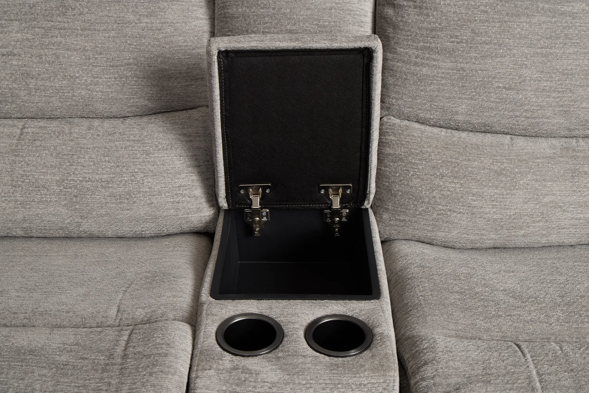 Bennett Gray Fabric Medium Triple Power 2-arm Sectional