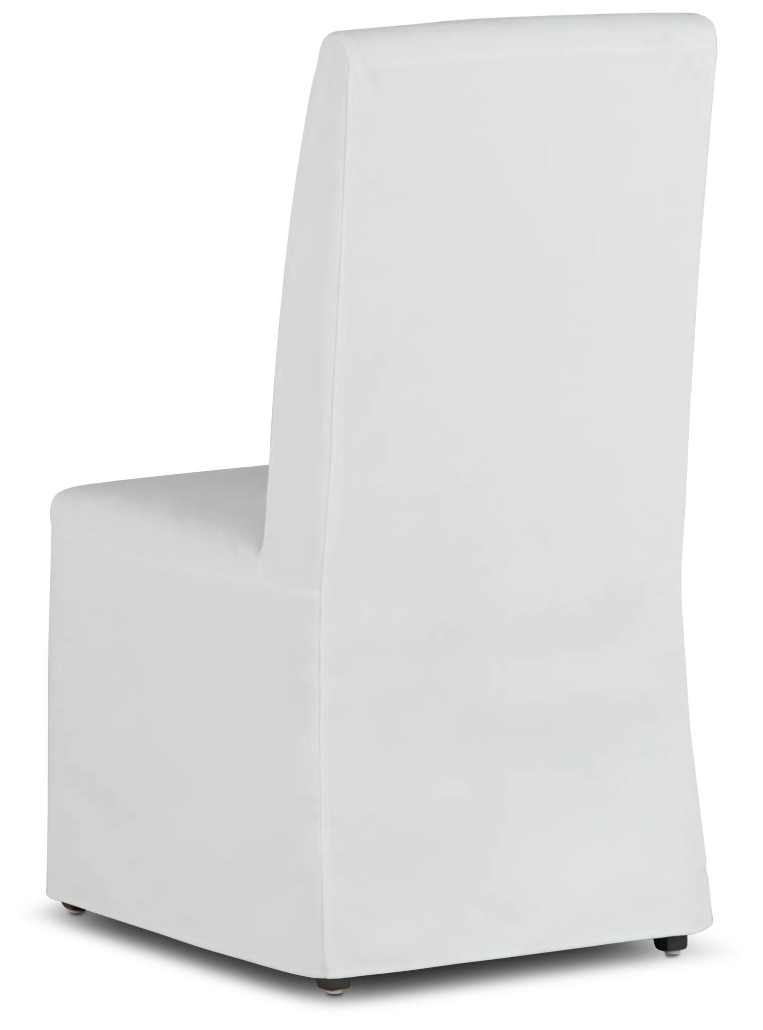 Destination White Long Slipcover Chair With Medium-tone Leg