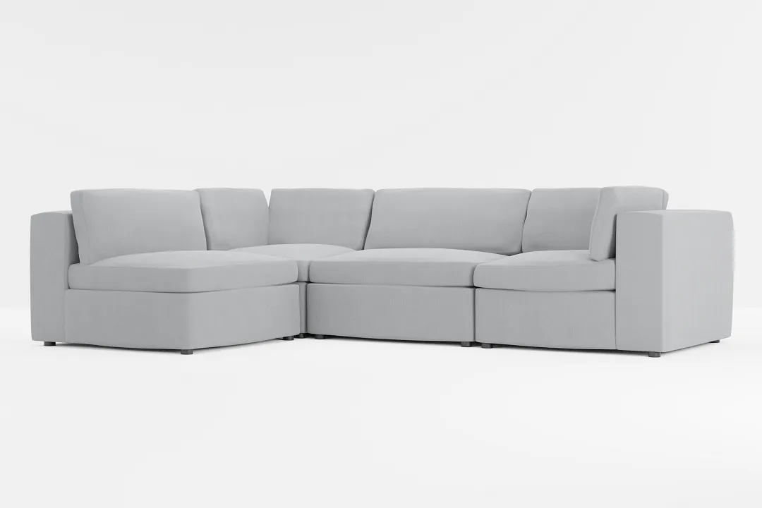 Destin Revenue Gray Fabric 4-piece Modular Sectional