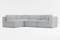 Destin Revenue Gray Fabric 4-piece Modular Sectional