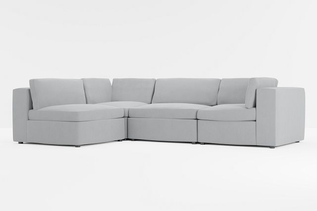 Destin Revenue Gray Fabric 4-piece Modular Sectional