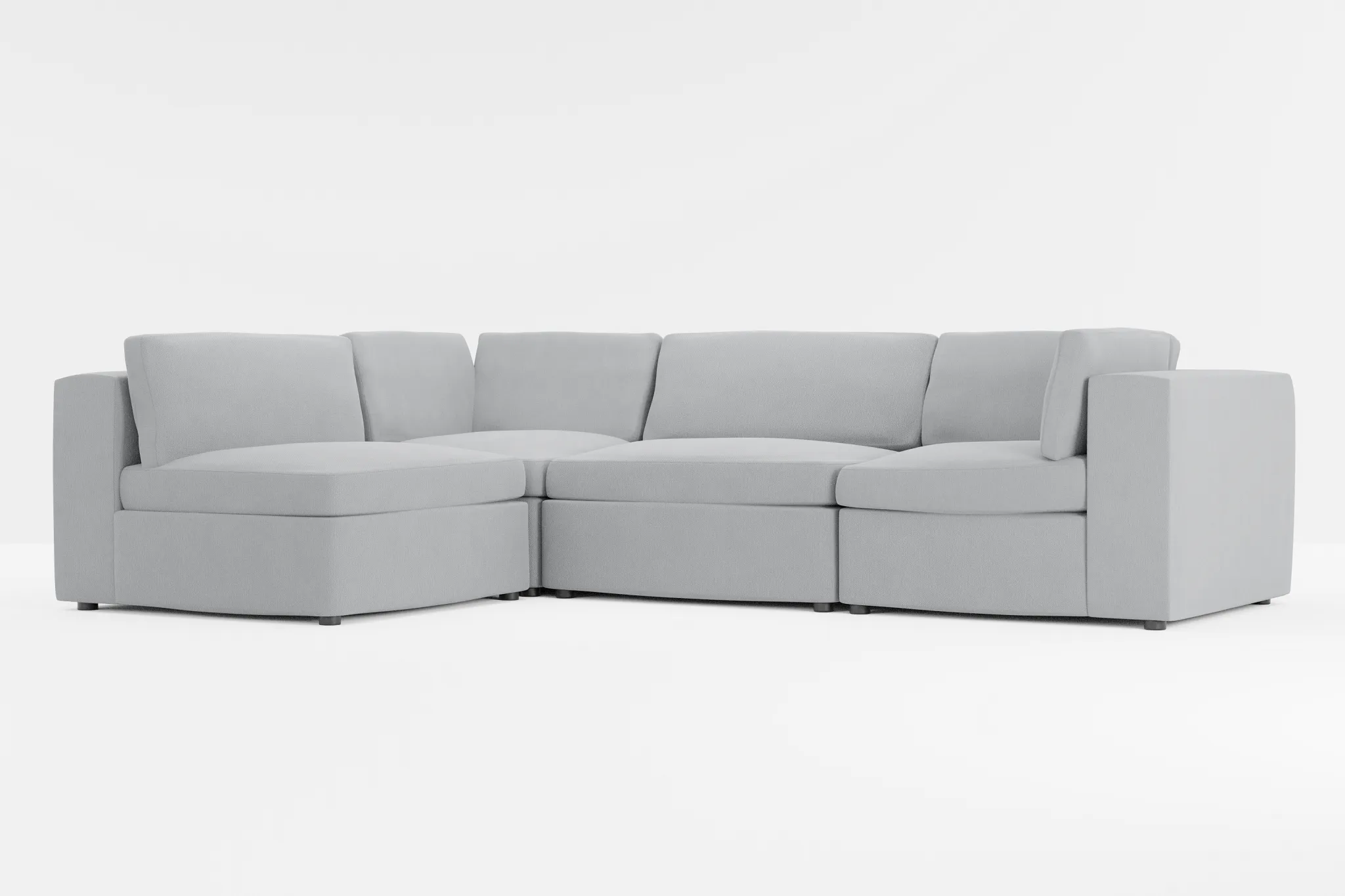 Destin Revenue Gray Fabric 4-piece Modular Sectional