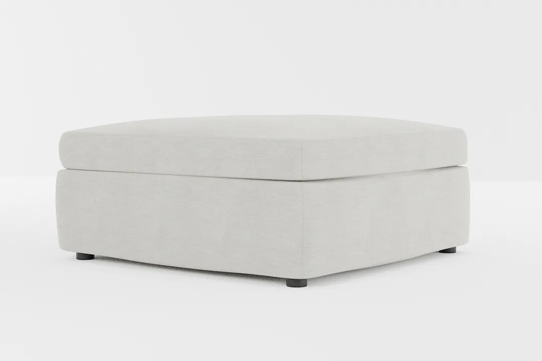 Destin Maguire Ivory Fabric Cocktail Ottoman