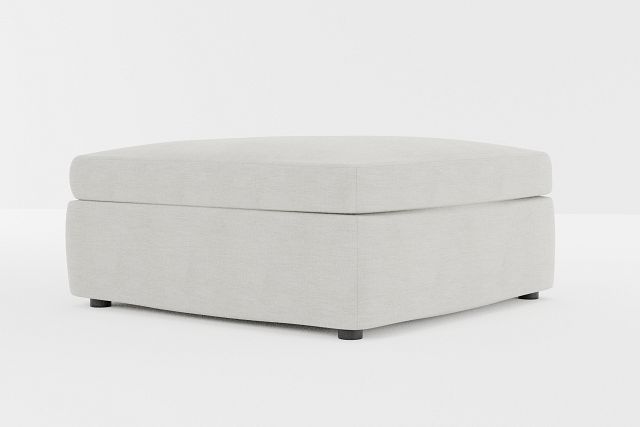 Destin Maguire Ivory Fabric Cocktail Ottoman
