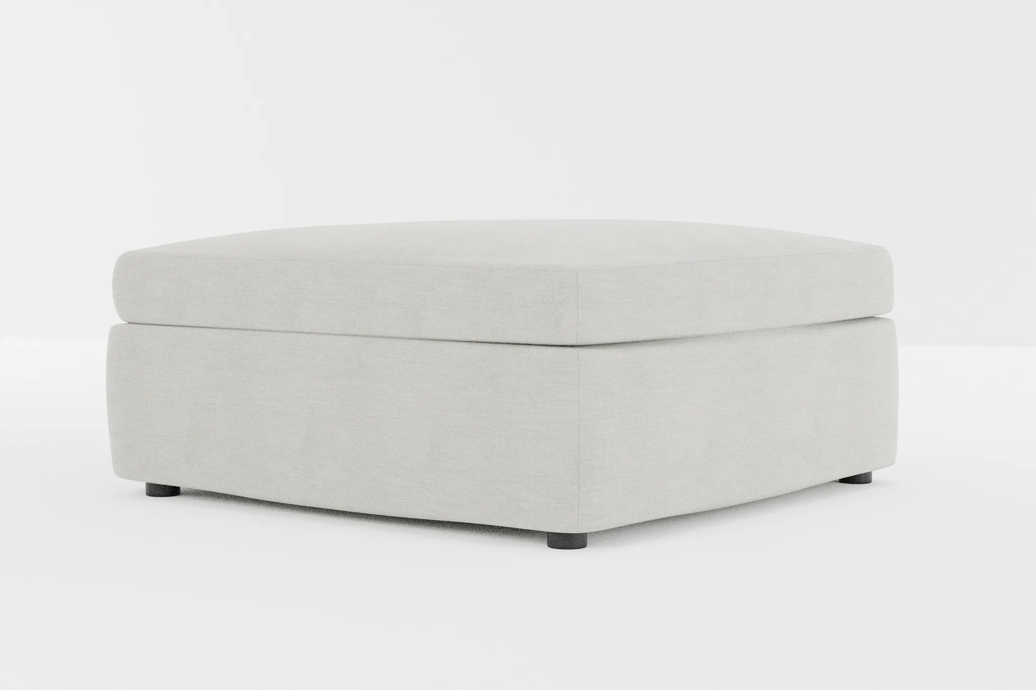 Destin Maguire Ivory Fabric Cocktail Ottoman