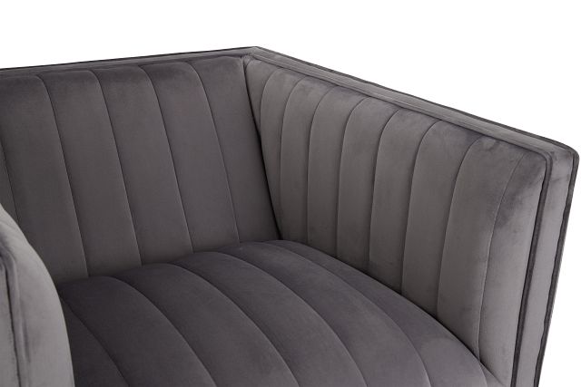 Cobra Dark Gray Velvet Accent Chair