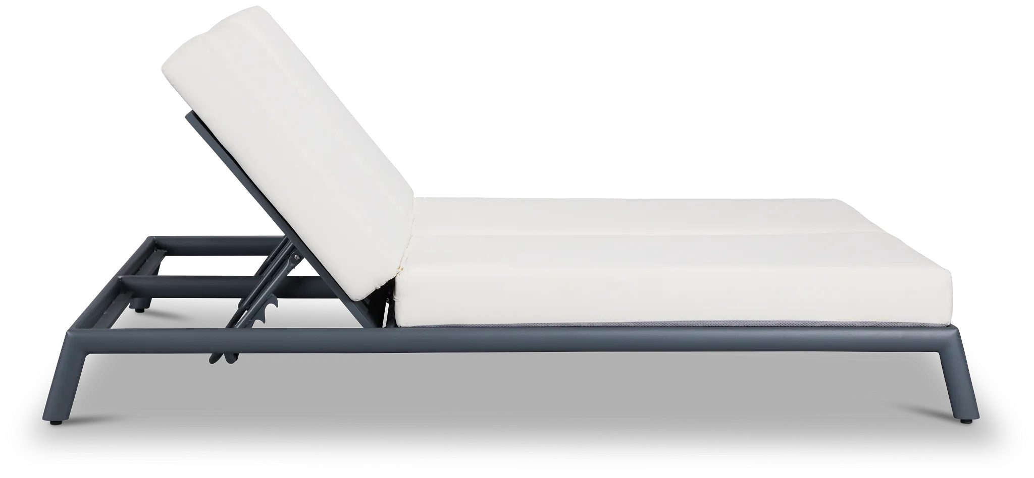 Tortuga Gray White Double Cushion Chaise