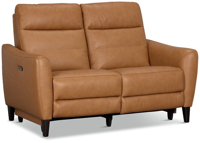 Keaton Brown Lthr/vinyl Power Reclining Loveseat W/ Power Headrest