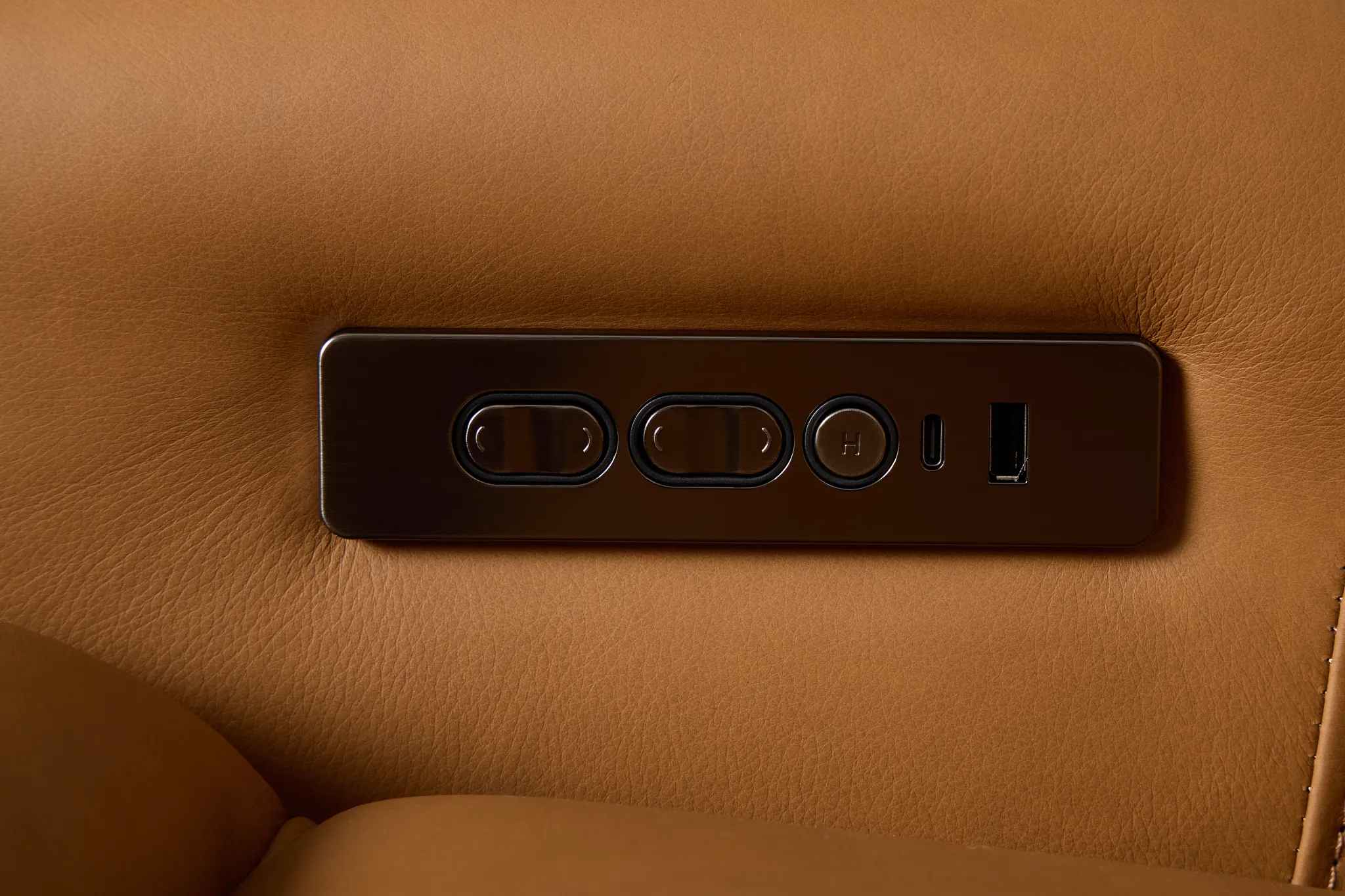 Summit Light Brown Lthr/vinyl Power Recliner With Power Headrest