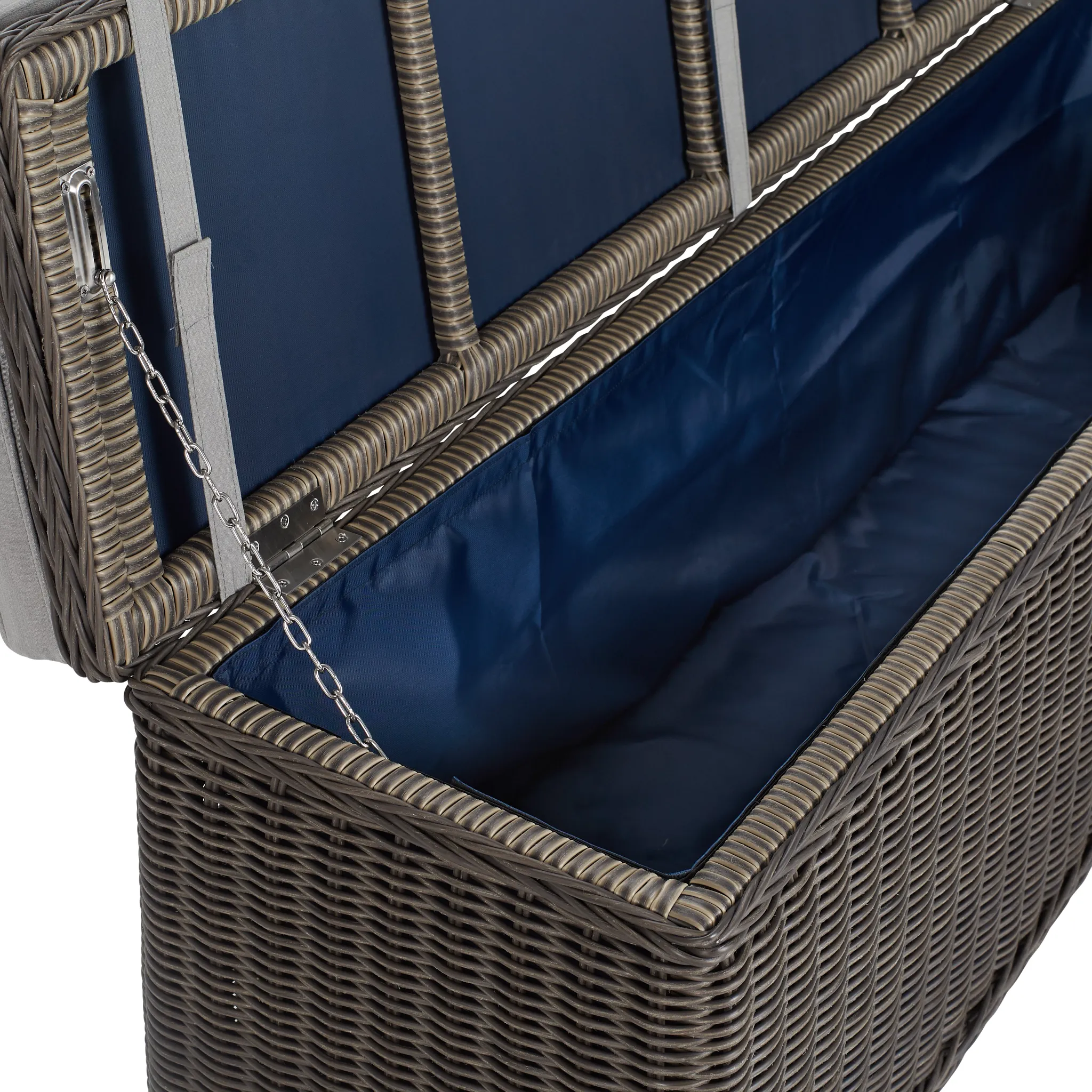 Canyon Gray Woven Dining Bench