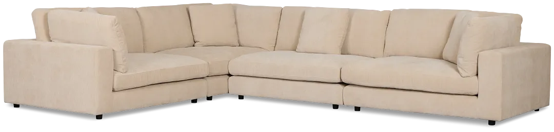 Lounge Light Beige Fabric 2-arm Right Facing Sectional