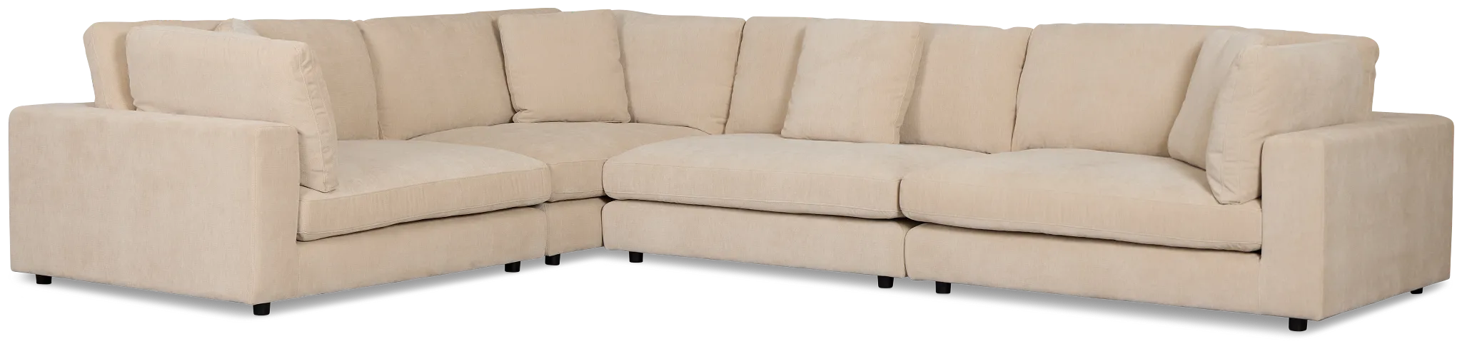 Lounge Light Beige Fabric 2-arm Right Facing Sectional