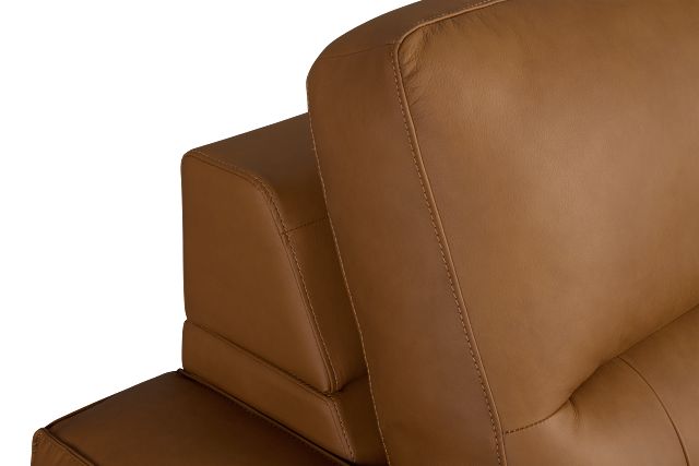 Rudy Brown Lthr/vinyl Medium Dual Power Right Extension Chaise Sectional