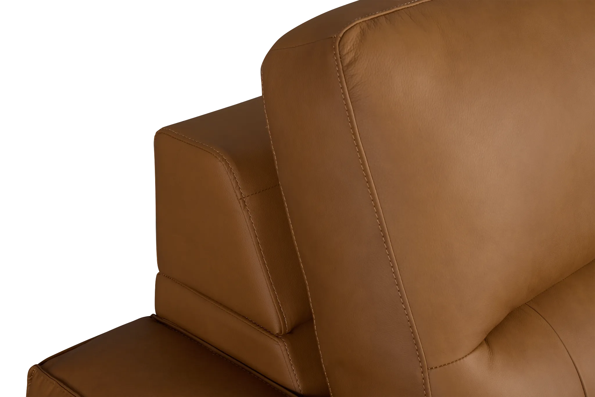 Rudy Brown Lthr/vinyl Medium Dual Power Right Extension Chaise Sectional